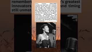 Her Voice Changed Jazz: Billie Holiday