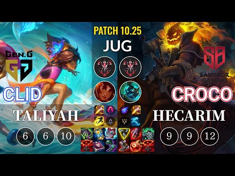 GEN Clid Taliyah vs SB Croco Hecarim Jungle - KR Patch 10.25