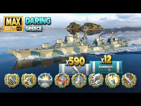 Destroyer Daring: Last hope on map Greece - World of Warships