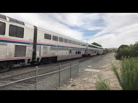 2019.09.22 Amtrak Coast Starlight 14 with Private Car passing Moorpark, CA.