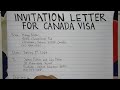 How To Write An Invitation Letter for Canada Visa Step by Step | Writing Practices