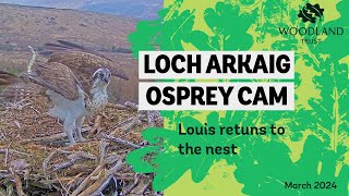 Male Osprey returns to nest - Loch Arkaig Osprey Cam