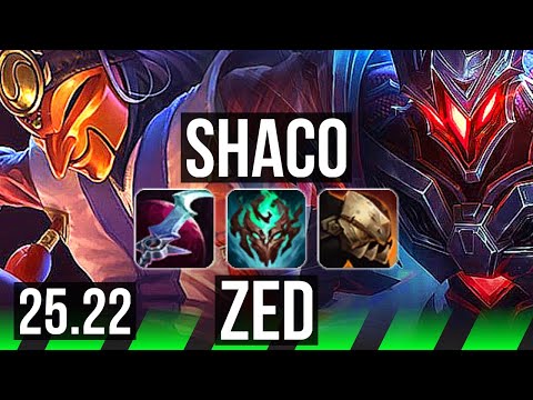 SHACO vs ZED (JGL) | Rank 1 Shaco, 10/0/10, Legendary, 800+ games | EUW Challenger | 25.22