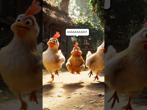 Who snuck into the yard? The chickens are scared! Ai video