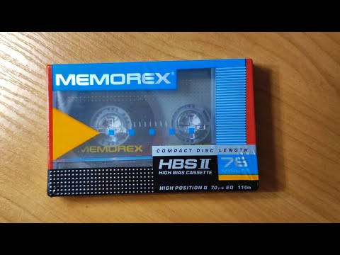 Unpacking and sound test of the audio cassette MEMOREX HBSII made in USA #memorex #audiocassette