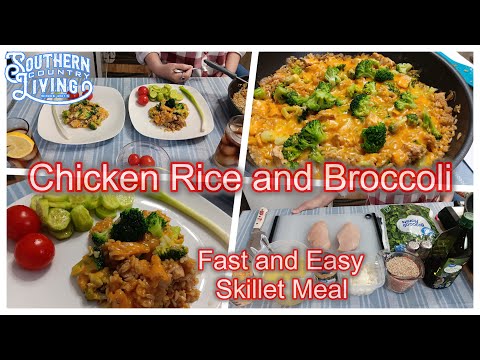 Chicken Rice and Broccoli Skillet  --  Fast and  Easy One Pot Meal