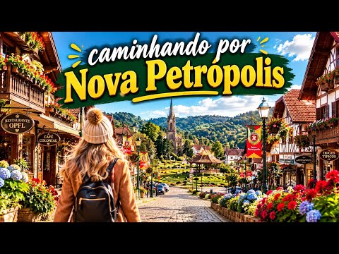 Caminhando por Nova Petrópolis: cidade mais alemã do RS | Principais ruas do centro