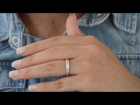 0.75 Ct. Ten Stone Straight Channel Set Wedding Ring - TwoBirch TB-WR-0038-WG-J