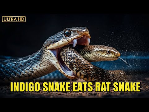 Indigo Snake Eats Rat Snake | Powerful Predator vs Snake | Real Wildlife Footage