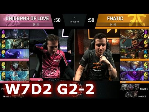 Fnatic vs Unicorns of Love | Game 2 S7 EU LCS Spring 2017 Week 7 Day 2 | FNC vs UOL G2 W7D2 1080p