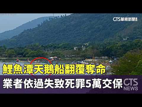 鯉魚潭天鵝船翻覆奪命　業者依過失致死罪5萬交保