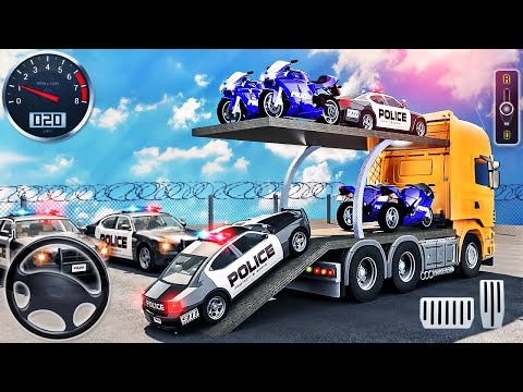 US Police Car and ATV Transporter Driving - Police Trailer Truck Driver 3D - Android GamePlay #3