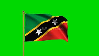 Saint Kitts and Nevis National Flag | World Countries Flag Series | Royalty Free Footages