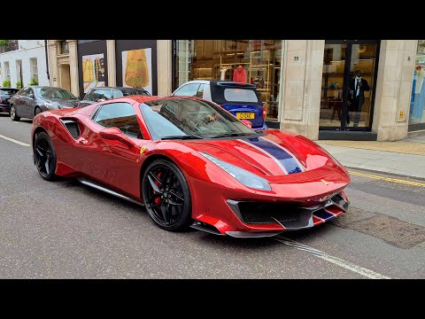 2020 Ferrari 488 Pista Spider and other Supercars in London 2020 August