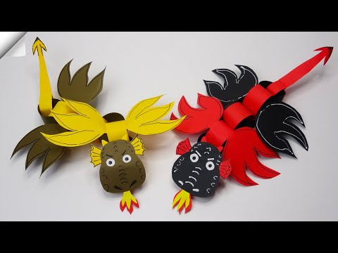 DIY 3D paper DRAGON Moving paper toys