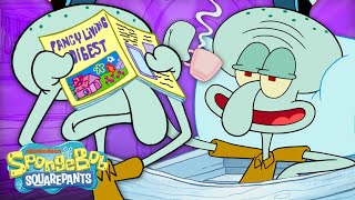 Squidward Doing Anything But His Actual Job at the