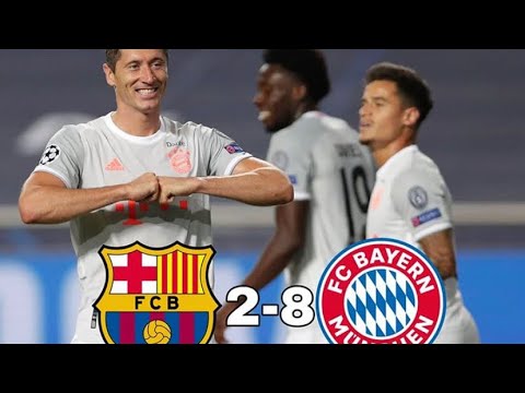 اهداف مباراة برشلونة وبايرن ميونخ 2-8 تاريخية (حفيظ دراجي ) HD