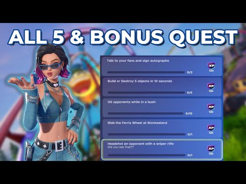 How to EASILY complete ALL Week 5 Weekly Quests & Bonus Quest!!!! #fortnite