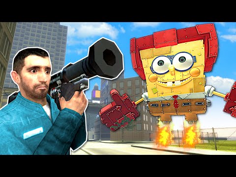 ROBOT SPONGEBOB IS TRYING TO OBLITERATE ME! - Garry's Mod Gameplay