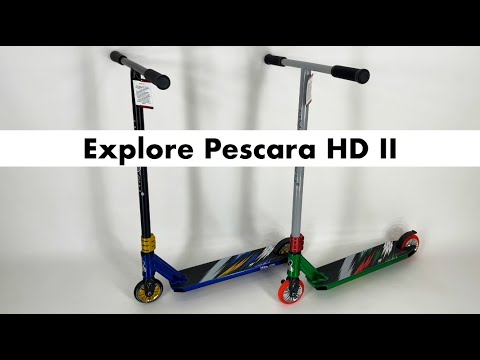 Трюковый самокат Explore Pescara HD II зеленый + пеги - фото 1 - id-p1396779619