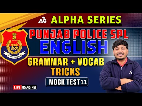 Punjab Police Constable Exam 2024 | English Mock Test 11 | Grammar Vocab | By Raman Bhullar Sir #11