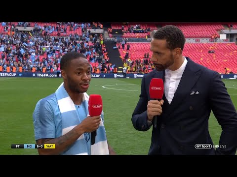 "You're bantering me!?" Raheem Sterling reacts brilliantly to FA Cup hat-trick stat!