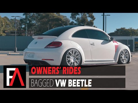 FUEL AUTOTEK Owners’ Rides: Bagged 2013 Volkswagen Beetle | TSW Sebring Silver w/Mirror Cut Face