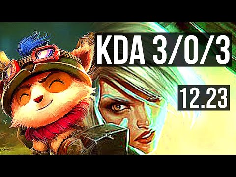 TEEMO vs RIVEN (TOP) | 3/0/3, 1.9M mastery, 1200+ games, Rank 14 Teemo | KR Master | 12.23
