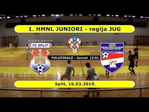 HMNL JUNIORI Jug, PF - 2. ut: SPLIT - HEROJI 2007  3:2, 16.03.2019.