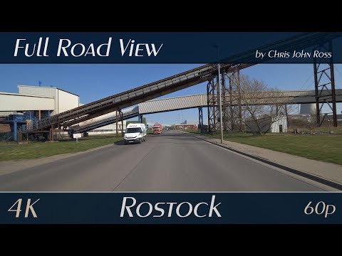 Rostock, Germany: Peez - Ost-West-Straße - 4K (UHD/2160p/60p) - Autofahrt - Car Ride Video