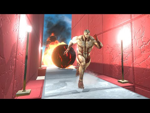 Escape From Giant Rolling Fireball - Superheroes VS Creepy Monsters - Animal Revolt Battle Simulator