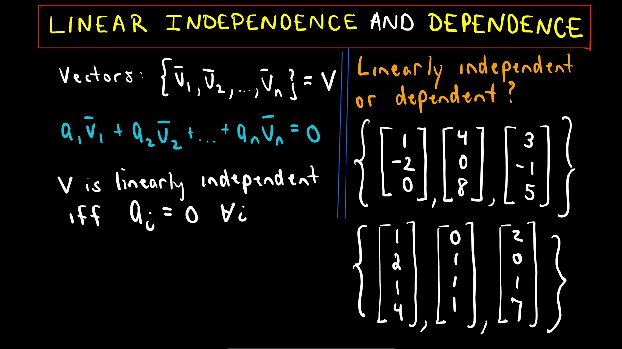 ❖ Linear Independence and Linear Dependence, Ex 1 ❖