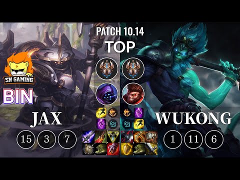 SN Bin Jax vs Wukong Top - KR Patch 10.14