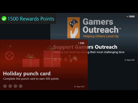 Holiday Punch Card + Support Gamers Outreach Guide for Microsoft Rewards on Xbox Earn 2 Achievements