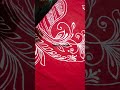 Red Saree Painted Hand Print Sarirachol Digine Red White Fabric Art Soumi S Creation