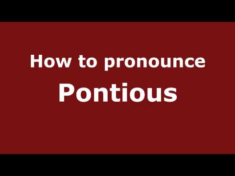 How to Pronounce Pontious - PronounceNames.com