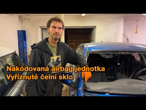 Kódování airbagové jednotky, vyřezávání čelního skla, příprava A-slouků