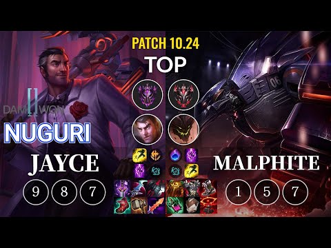 DWG Nuguri Jayce vs Malphite Top - KR Patch 10.24