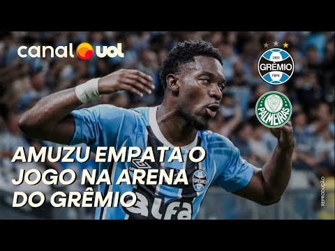 GRÊMIO X PALMEIRAS: AMUZU EMPATA NO FINAL DO PRIMEIRO TEMPO! VEJA O GOL