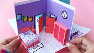 How to make Beautiful Paper House || DIY Miniature Paper House