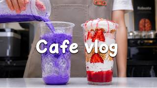 💜색감에 빠져드는 자색고구마 라떼🍠알록달록한 음료와 힐링 타임/카페브이로그/Cafe Vlog/ASMR/Tasty Coffee