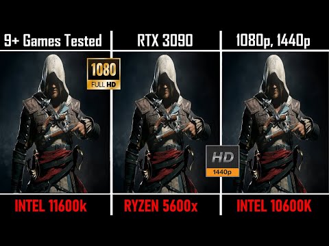 Intel i5 11600k vs ryzen 5600x vs 10600k 9+ Games Benhcmark