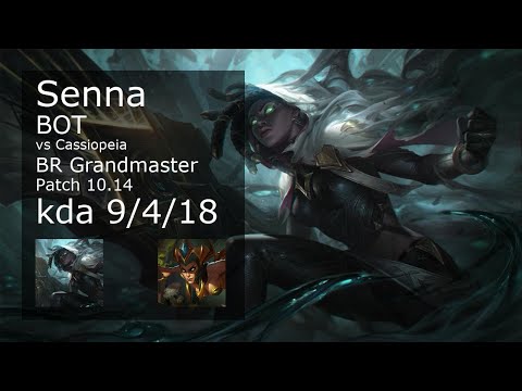 Senna ADC & Blitzcrank vs Cassiopeia & Sett - BR Grandmaster 9/4/18 Patch 10.14 Gameplay