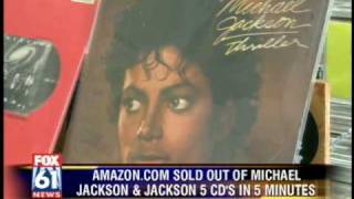 Michael Jackson story on Fox 61 (CT) at Redscroll Records