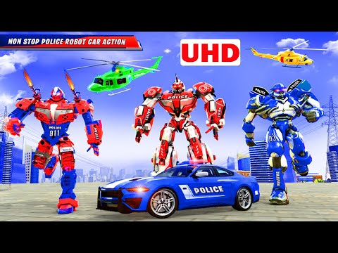 Police Robot Car Transformation: Transform Drone Robot UHD - Android Gameplay