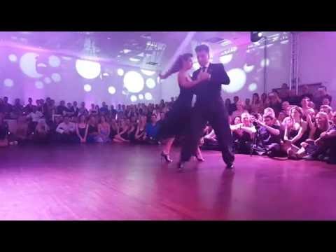  Sebastian Achaval  and  Roxana Suarez  are  dancing  to  "  Rie Payaso  "  by  Juan D'Arienzo  at  Łódź Tango Salon Festival  in  2016
