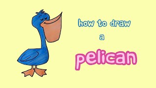 How To Draw a Pelican! Easy Cartoon tutorial Pelican - For Kids!
