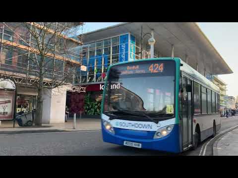 South Downs Bus Route 422 Arriving Into Crawley Town centre