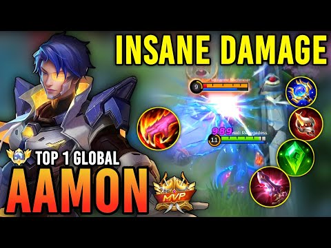 INSANE DAMAGE!! TOP 1 GLOBAL AAMON BEST BUILD AND EMBLEM 2023 | AAMON GAMEPLAY - MOBILE LEGENDS