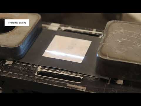 TRUMPF micro processing: TruPulse nano: Cleaning of painted steel - Entfernung von Farbe